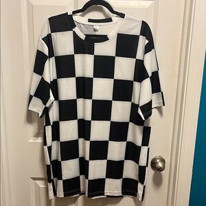 Black and White Checkered Men's Shirt